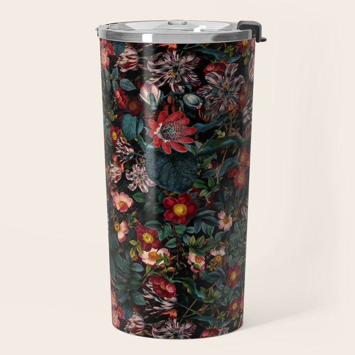Dark Garden Flowers Travel Mug Gallery Image 2