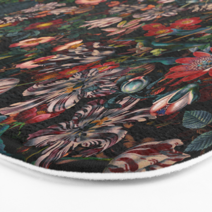 Dark Garden Flowers Bath Mat Gallery Image 3