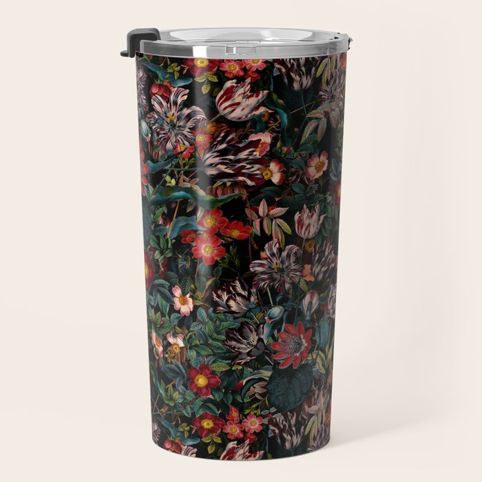 Dark Garden Flowers Travel Mug Gallery Image 3