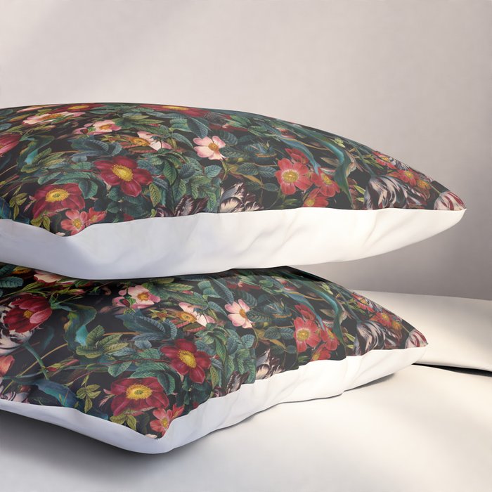 Dark Garden Flowers Pillow Sham Gallery Image 3