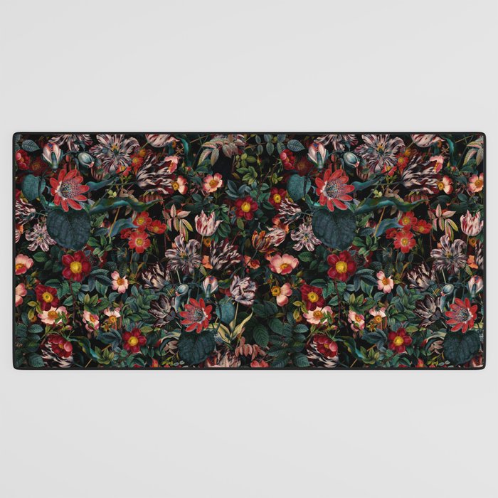 Dark Garden Flowers Desk Mat Gallery Image 3