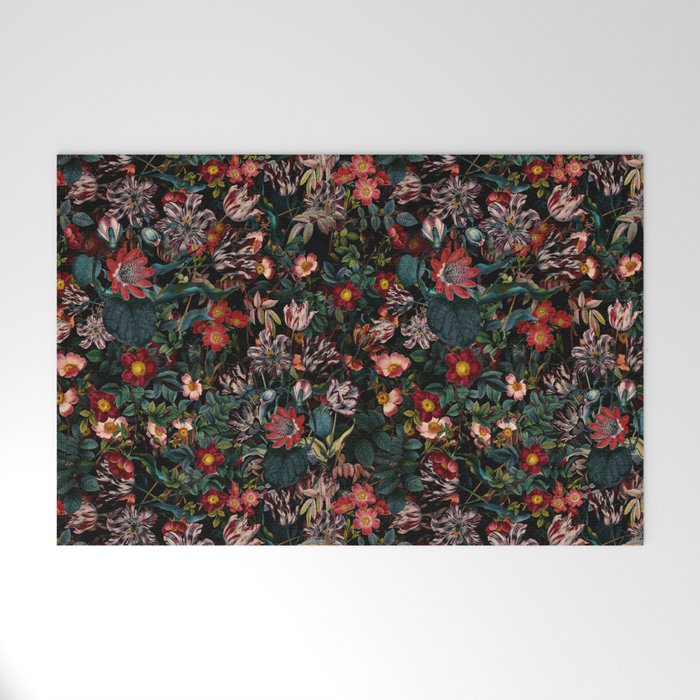 Dark Garden Flowers Welcome Mat Gallery Image 1