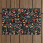 Dark Garden Flowers Outdoor Rug Gallery Image 1
