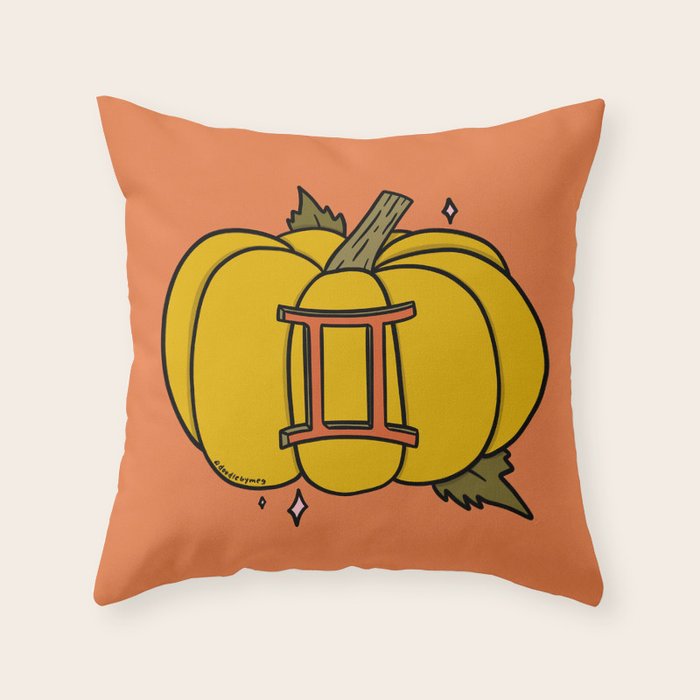 Gemini Pumpkin Throw Pillow Gallery Image 1