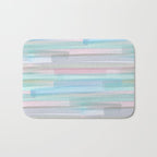 Abstract Watercolor Waves in Sky & Seafoam Bath Mat Gallery Image 1