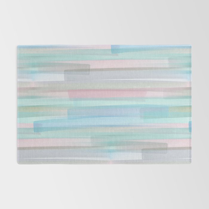 Abstract Watercolor Waves in Sky & Seafoam Rug Gallery Image 2