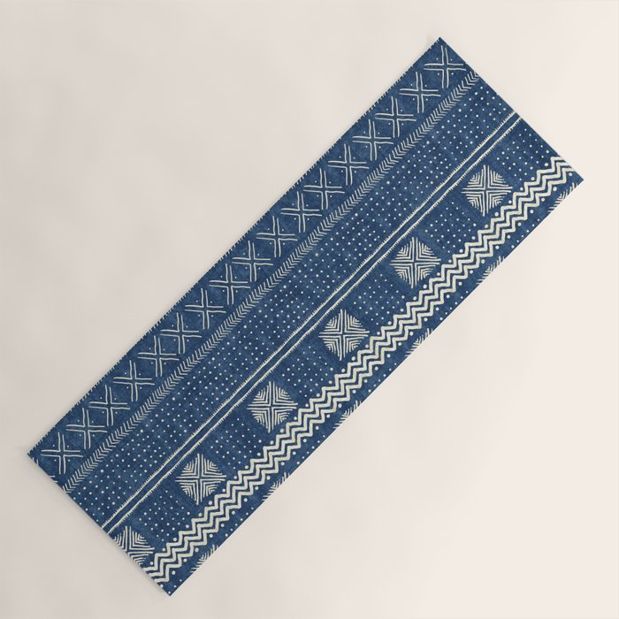 Geometric Stripe Blue Yoga Mat Gallery Image 1