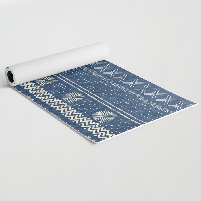 Geometric Stripe Blue Yoga Mat Gallery Image 2