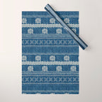 Geometric Stripe Blue Wrapping Paper Gallery Image 1