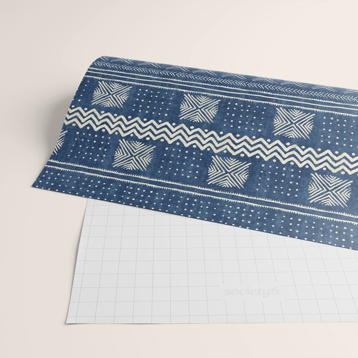 Geometric Stripe Blue Wrapping Paper Gallery Image 2
