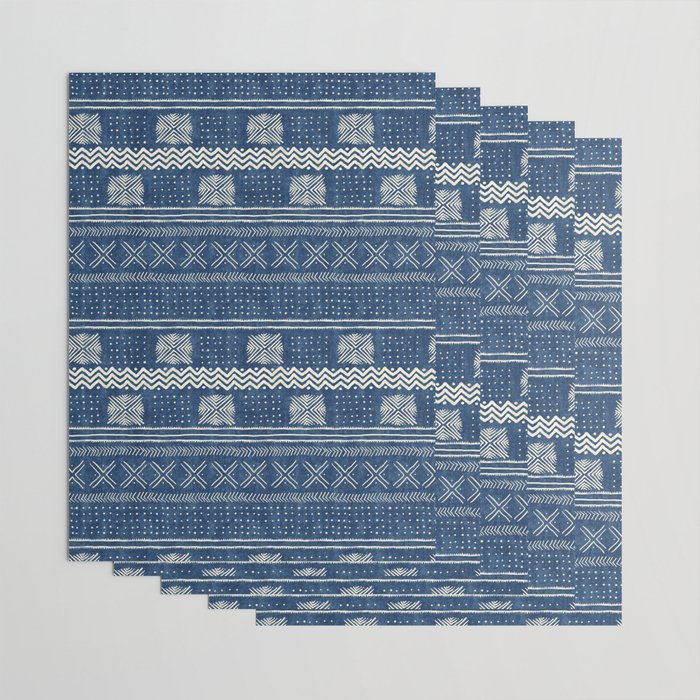 Geometric Stripe Blue Wrapping Paper Gallery Image 3