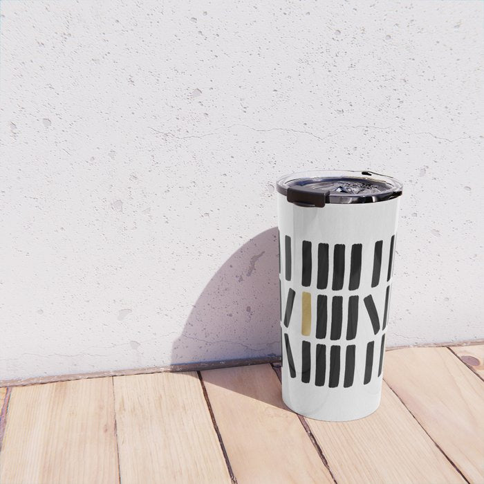 Black and Gold Abstract Travel Mug Gallery Image 4
