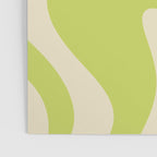 Liquid Swirl Retro Contemporary Abstract Pattern 2 in Light Lime Linden Green and Beige Poster Gallery Image 3