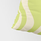 Liquid Swirl Retro Contemporary Abstract Pattern 2 in Light Lime Linden Green and Beige Pillow Sham Gallery Image 4