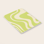 Liquid Swirl Retro Contemporary Abstract Pattern 2 in Light Lime Linden Green and Beige Notebook Gallery Image 3