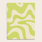 Liquid Swirl Retro Contemporary Abstract Pattern 2 in Light Lime Linden Green and Beige Notebook Gallery Image 4