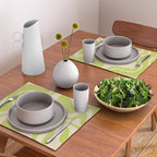 Liquid Swirl Retro Contemporary Abstract Pattern 2 in Light Lime Linden Green and Beige Placemat Gallery Image 2