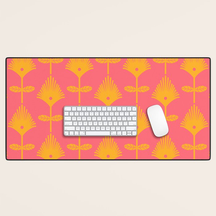 Yellow Fan Florals Desk Mat Gallery Image 1