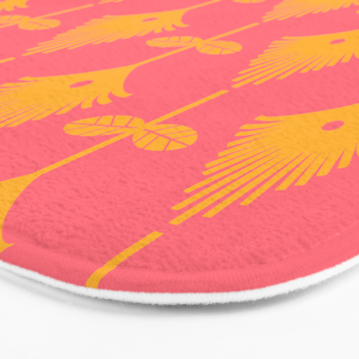 Yellow Fan Florals Bath Mat Gallery Image 3