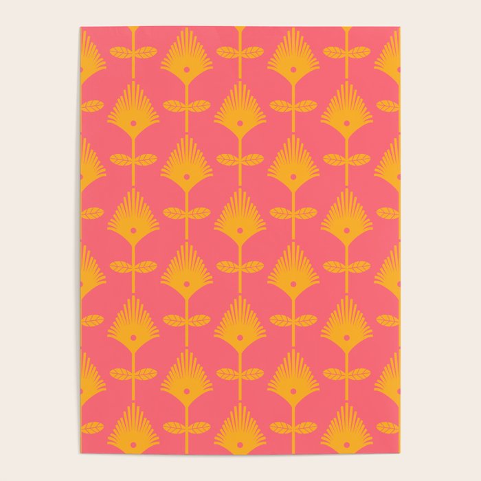 Yellow Fan Florals Poster Gallery Image 4