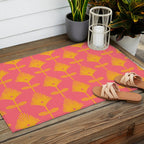 Yellow Fan Florals Outdoor Rug Gallery Image 2
