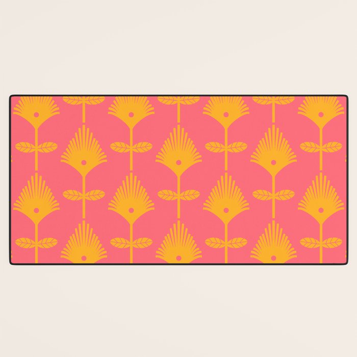 Yellow Fan Florals Desk Mat Gallery Image 3