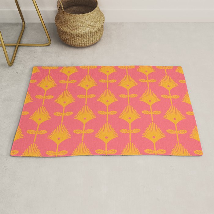 Yellow Fan Florals Rug Gallery Image 1