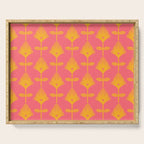 Yellow Fan Florals Serving Tray Gallery Image 1