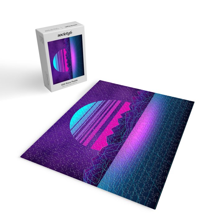 Future Sunset Vaporwave Aesthetic Jigsaw Puzzle Gallery Image 2
