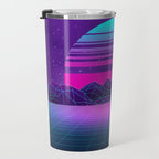 Future Sunset Vaporwave Aesthetic Travel Mug Gallery Image 3