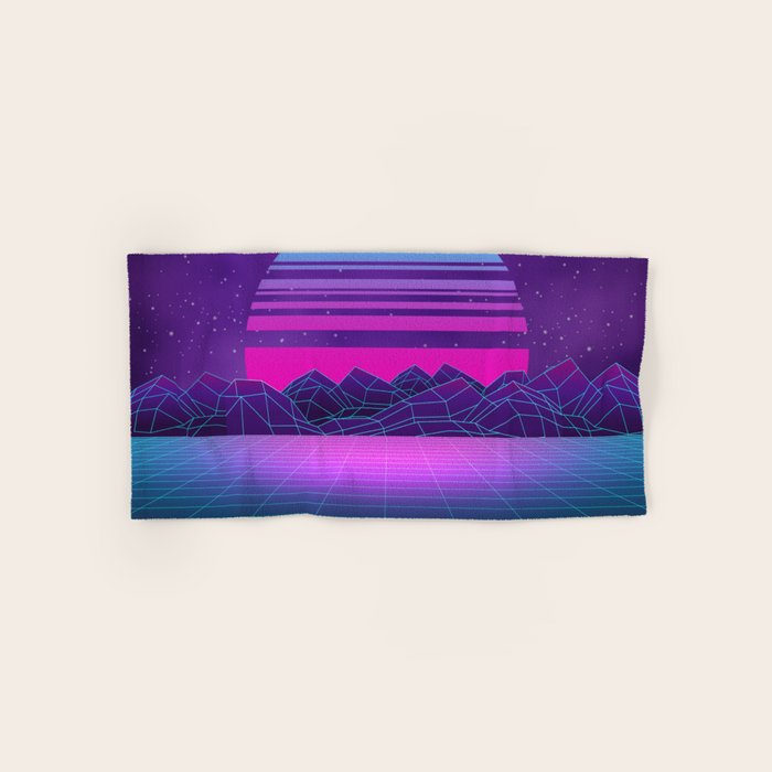 Future Sunset Vaporwave Aesthetic Bath Towel Gallery Image 1