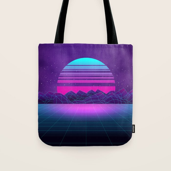 Future Sunset Vaporwave Aesthetic Tote Bag Gallery Image 1