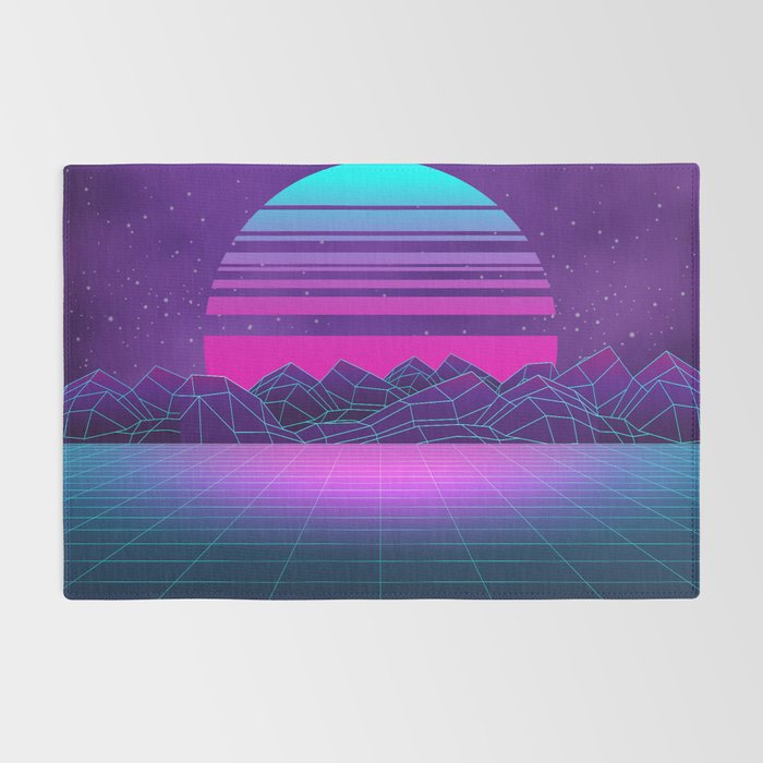 Future Sunset Vaporwave Aesthetic Rug Gallery Image 2