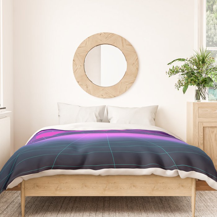 Future Sunset Vaporwave Aesthetic Duvet Cover Gallery Image 3