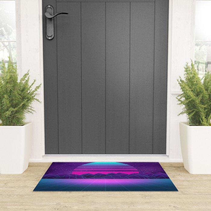 Future Sunset Vaporwave Aesthetic Welcome Mat Gallery Image 3