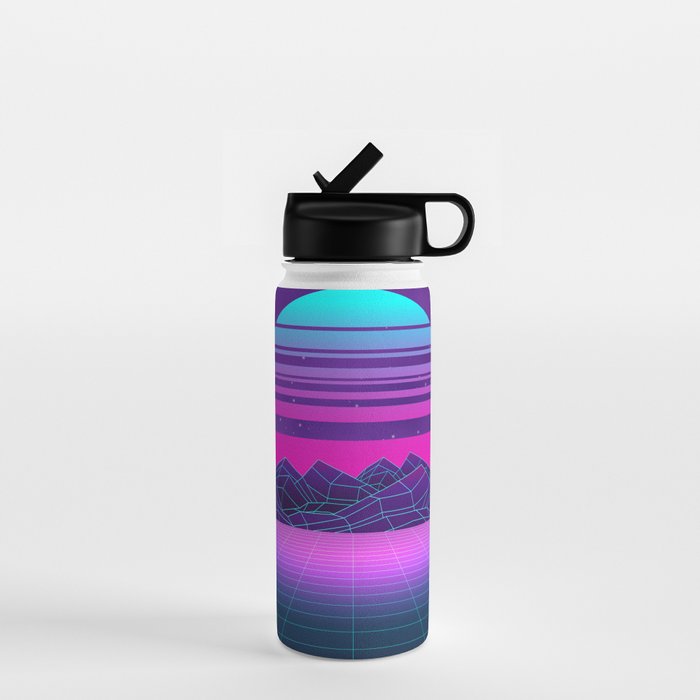 Future Sunset Vaporwave Aesthetic Water Bottle Gallery Image 1