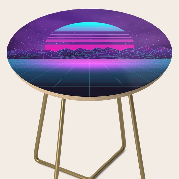 Future Sunset Vaporwave Aesthetic Side Table Gallery Image 2