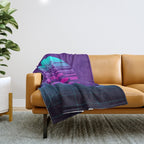 Future Sunset Vaporwave Aesthetic Throw Blanket Gallery Image 1