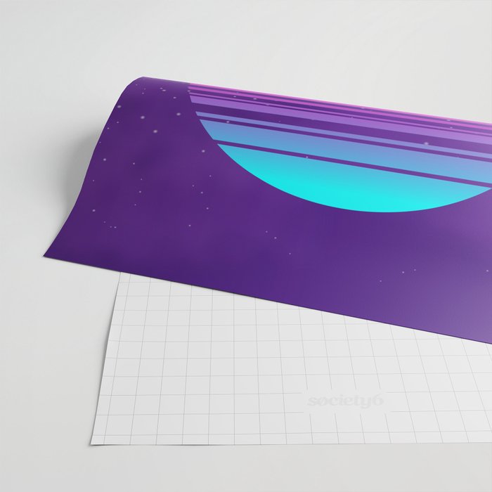 Future Sunset Vaporwave Aesthetic Wrapping Paper Gallery Image 2