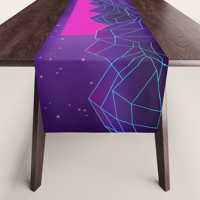 Future Sunset Vaporwave Aesthetic Table Runner Gallery Image 1