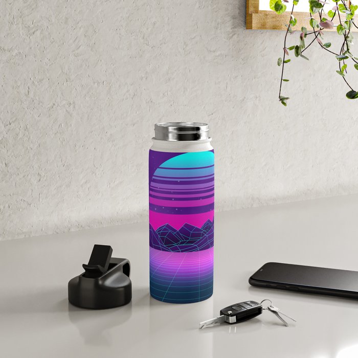 Future Sunset Vaporwave Aesthetic Water Bottle Gallery Image 4