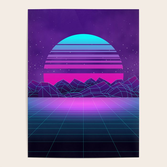 Future Sunset Vaporwave Aesthetic Poster Gallery Image 1