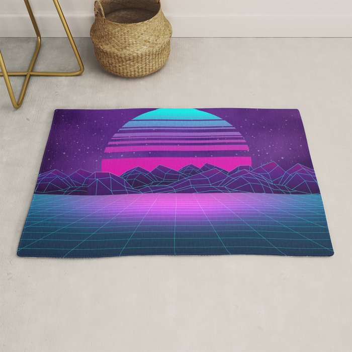 Future Sunset Vaporwave Aesthetic Rug Gallery Image 1