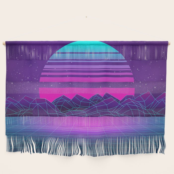 Future Sunset Vaporwave Aesthetic Wall Hanging Gallery Image 1