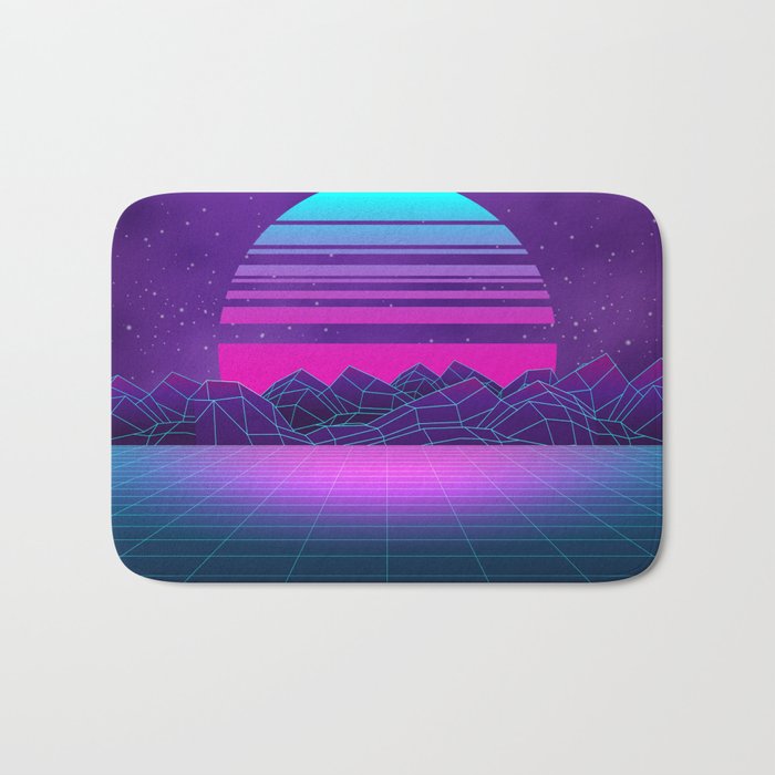 Future Sunset Vaporwave Aesthetic Bath Mat Gallery Image 1