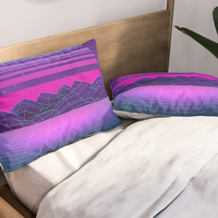 Future Sunset Vaporwave Aesthetic Pillow Sham Gallery Image 2