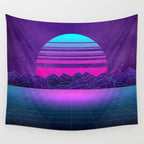 Future Sunset Vaporwave Aesthetic Wall Tapestry Gallery Image 4
