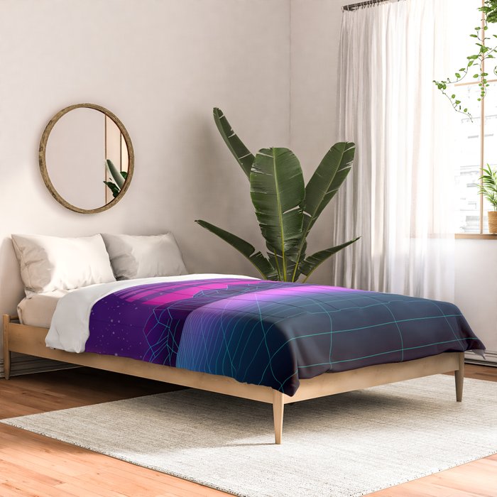 Future Sunset Vaporwave Aesthetic Comforter Gallery Image 2