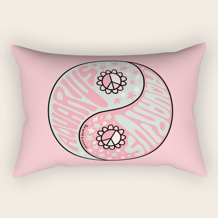 Aquarius Yin Yang Rectangular Pillow Gallery Image 2