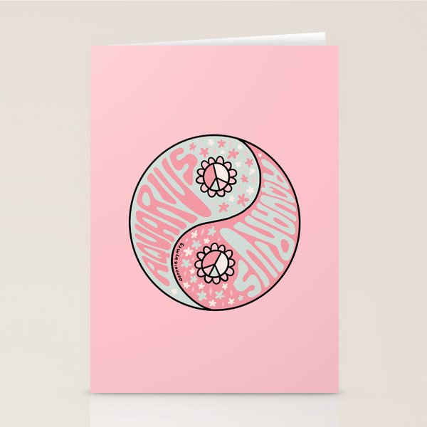 Aquarius Yin Yang Stationery Card Gallery Image 1